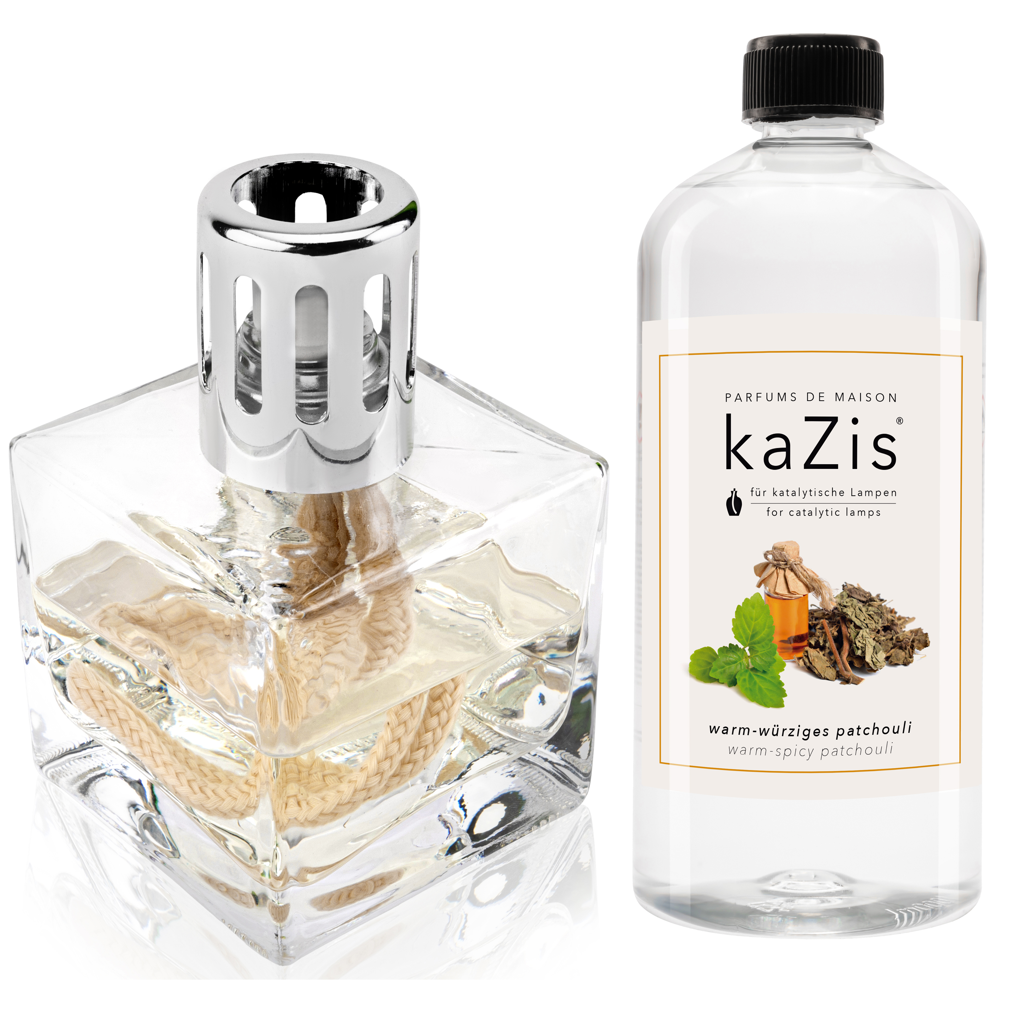 Starter-Set Katalytische Lampe + 1 Liter Patchouli